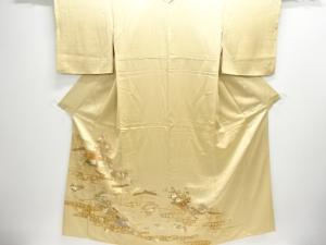 扇に草花模様一つ紋色留袖